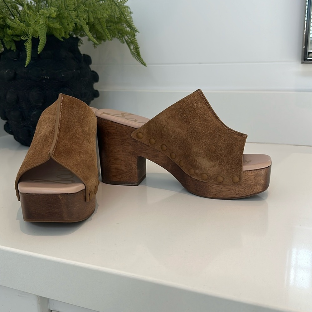 Sam Edelman suede clogs.